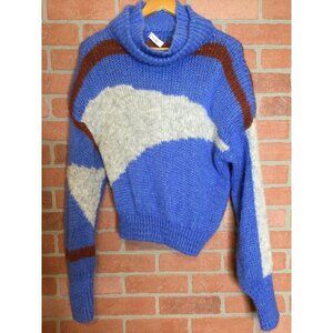 Sita Murt Women's Colorblock Turtleneck Chunky Knit Sweater Multicolor Size 40